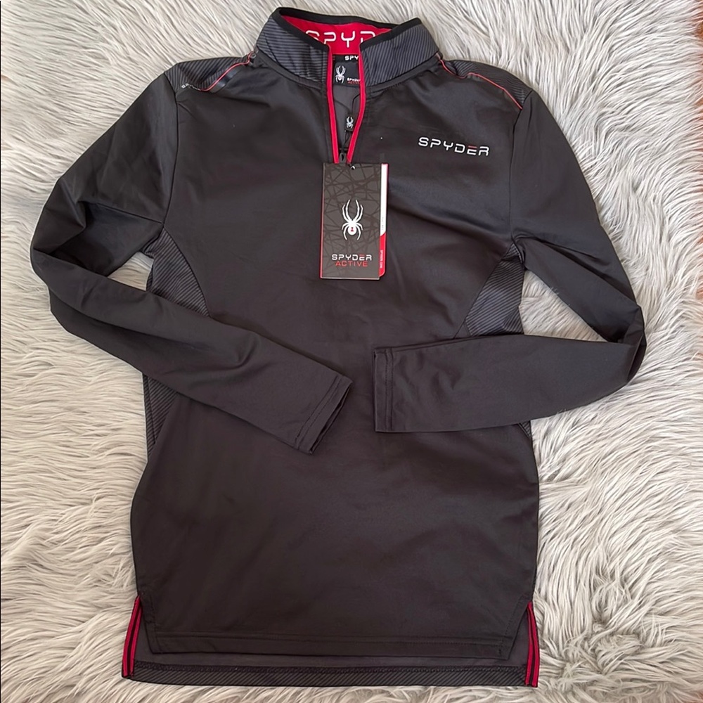 Spyder Black and Red Long Sleeve Top
